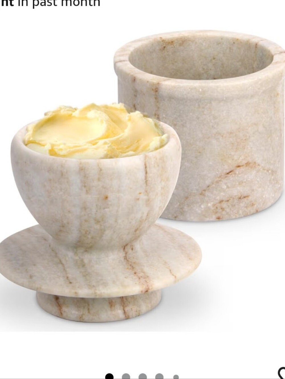 Butter Bell-Minimum Beige Marble Jar and Mortar Set - Picture 14 of 14